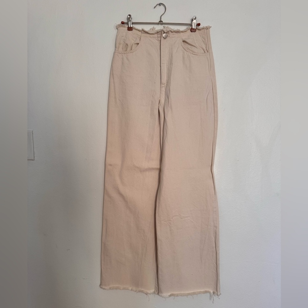Shaina Mote Wide Leg Jeans with Distressed Edges
